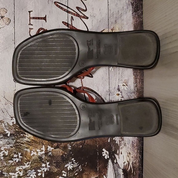 MontegoBay Club Leather Collection Red Sandals 9.5 Pre-owned (WS30) - Picture 6 of 11